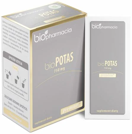 Biofarmacja bioPotas 750 mg 30 saszetek. Data ważności: 01.10.2026