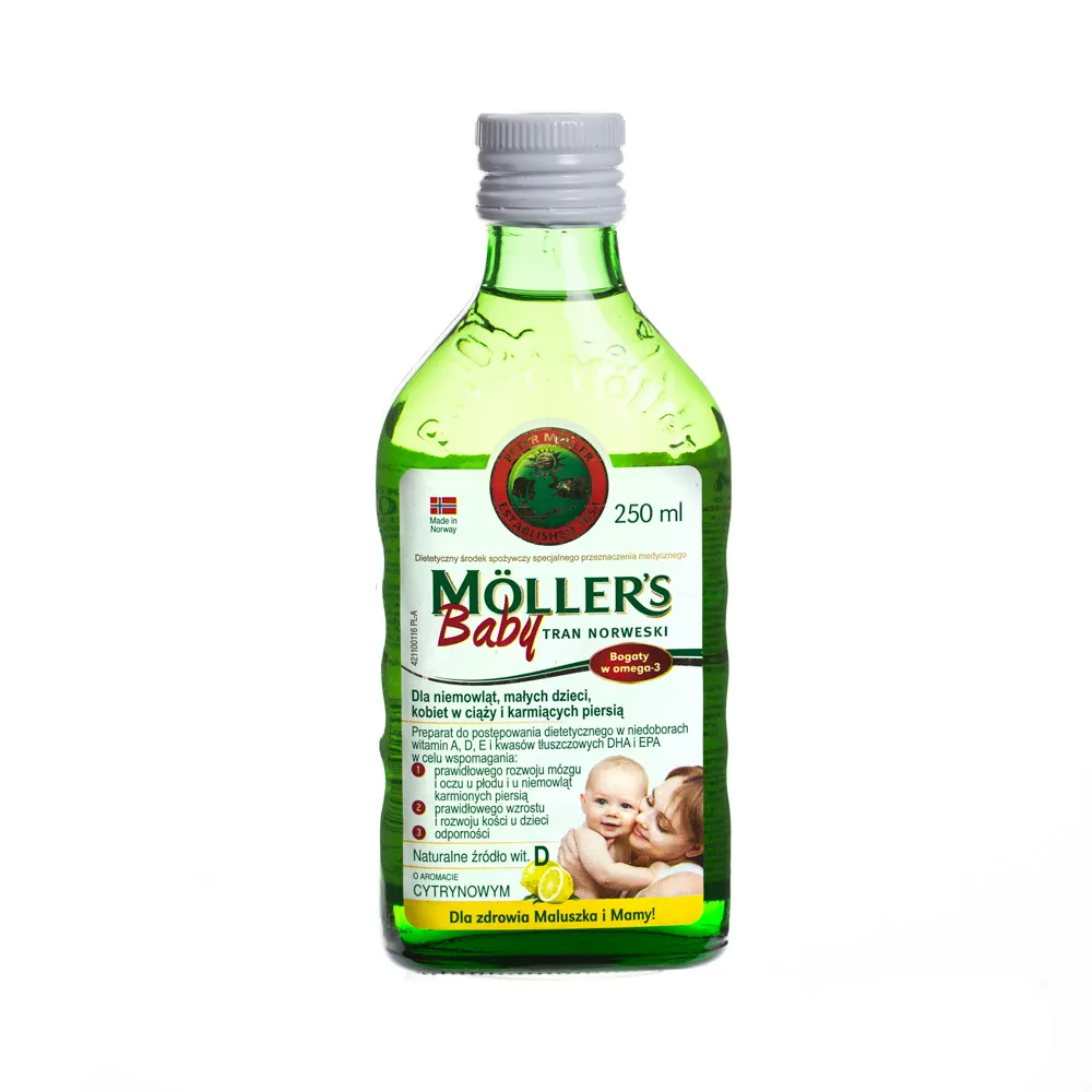 Mollers baby tran norweski aromat cytrynowy, 250 ml 