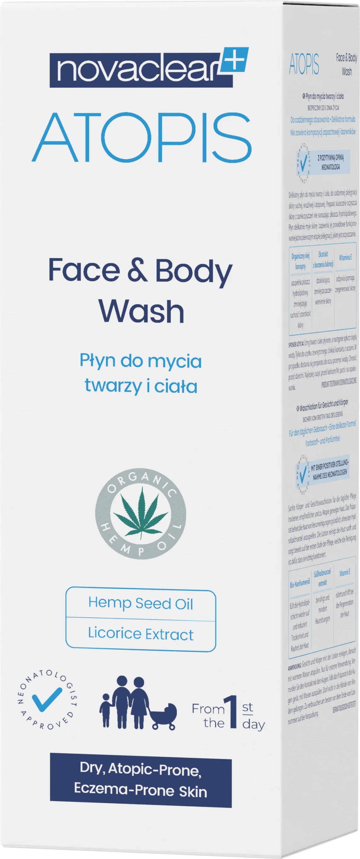 Equalan Novaclear Atopis Face Body Wash płyn do mycia twarzy, 200 ml