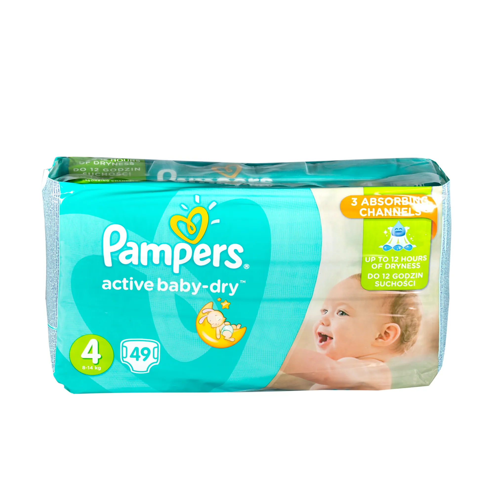 Pieluchy  Pampers Active Baby Dry 4 (8-14 kg), 49 sztuk