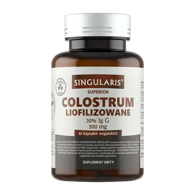 Singularis Superior Colostrum liofilizowane 30% Ig G 500 mg, 60 kapsułek