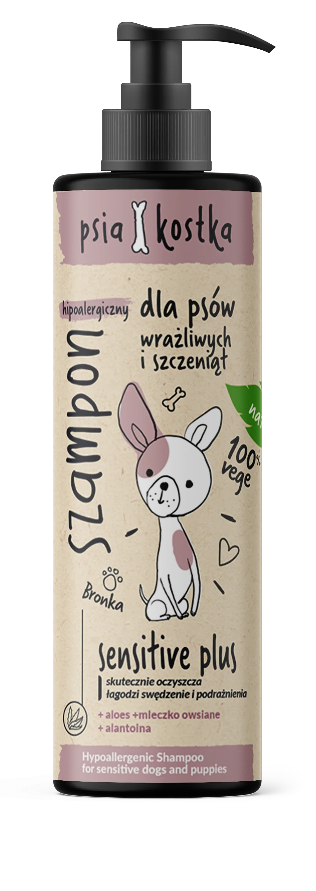 Psia kostka hipoalergiczny szampon dla psów wrażliwych i szczeniąt, 400 ml