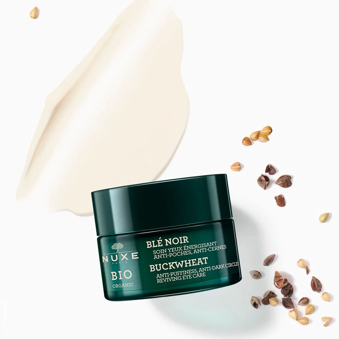 Nuxe Bio, krem pod oczy redukujący opuchliznę i cienie podoczami, gryka, 15 ml