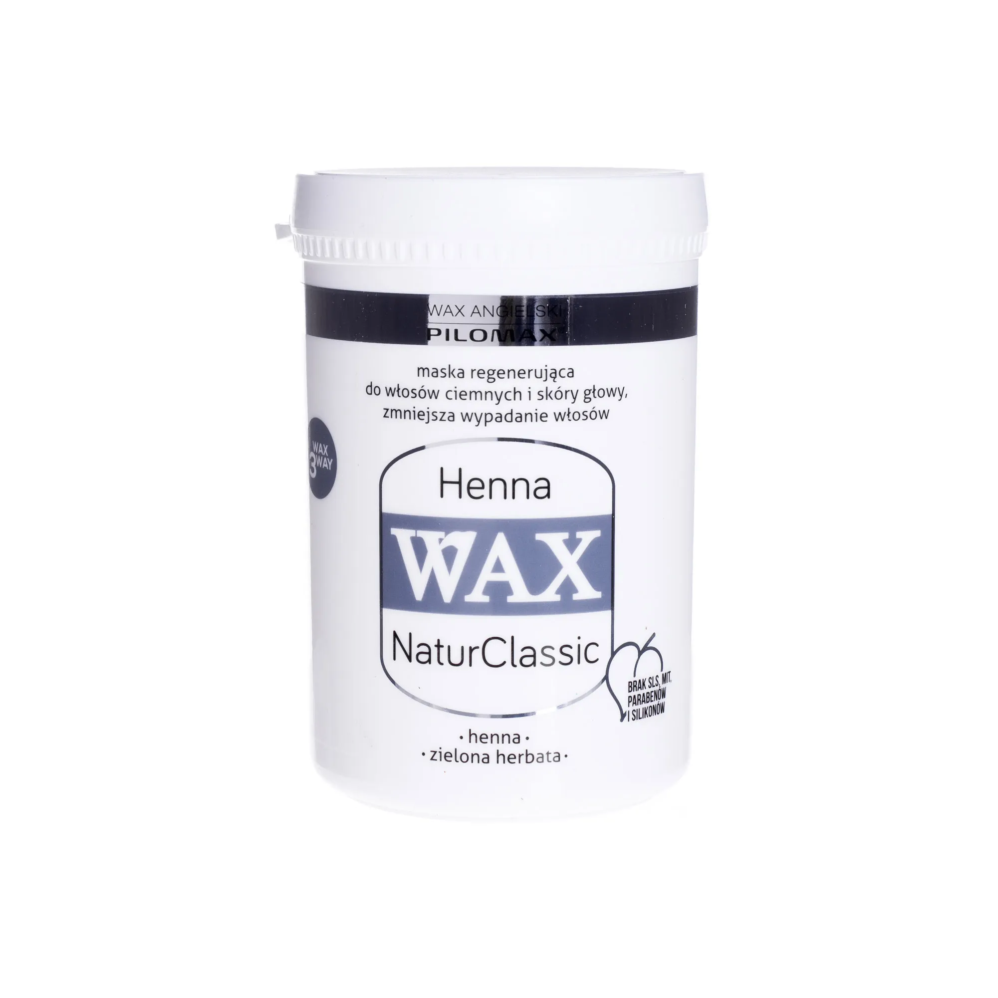 Henna Wax NaturClassic, maska regenerująca do włosów ciemnych i skóry głowy zmniejszająca wypadanie włosów, 480 ml