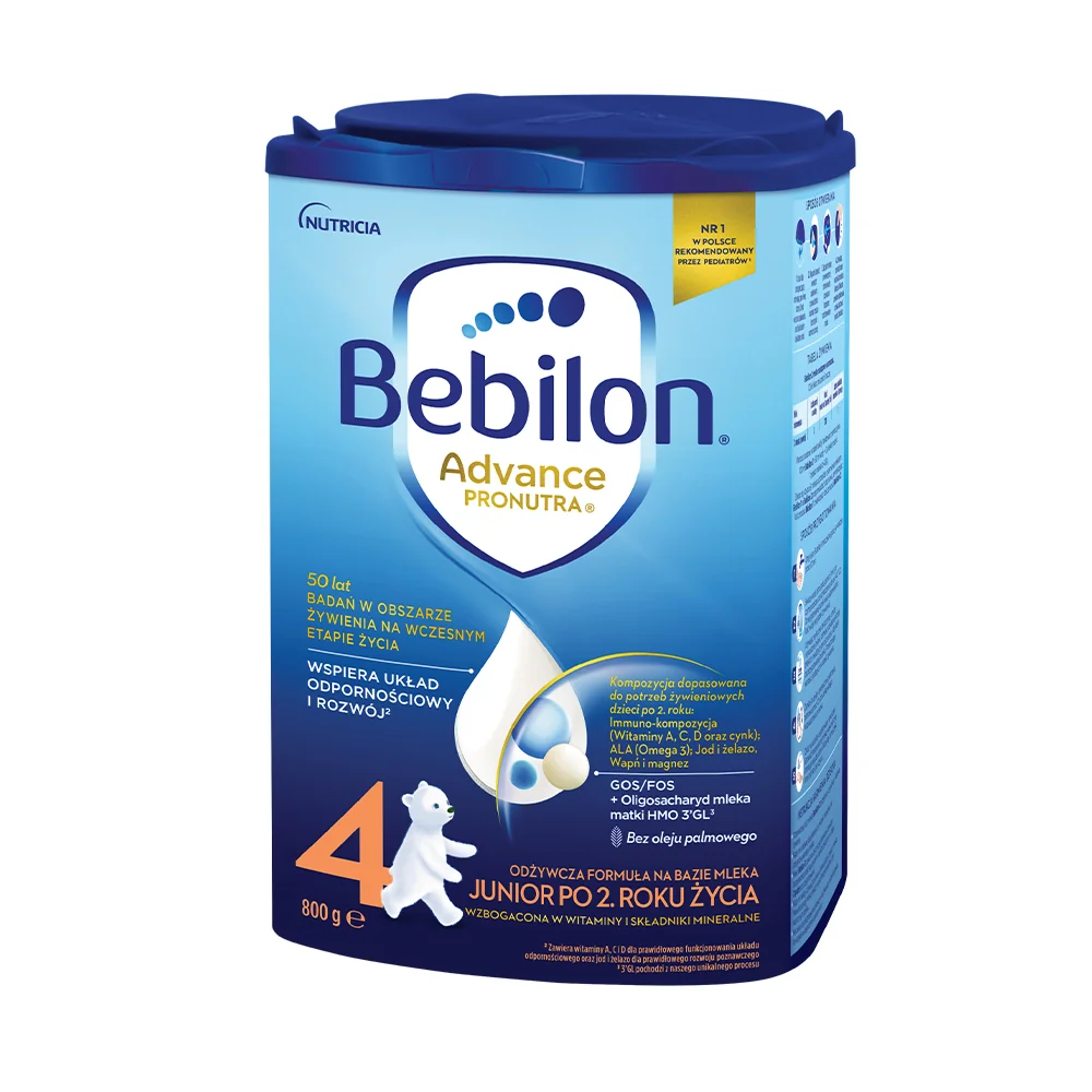 Bebilon Junior z Pronutra+ 4 odżywcza formuła na bazie mleka powyżej 2 roku życia, 800 g