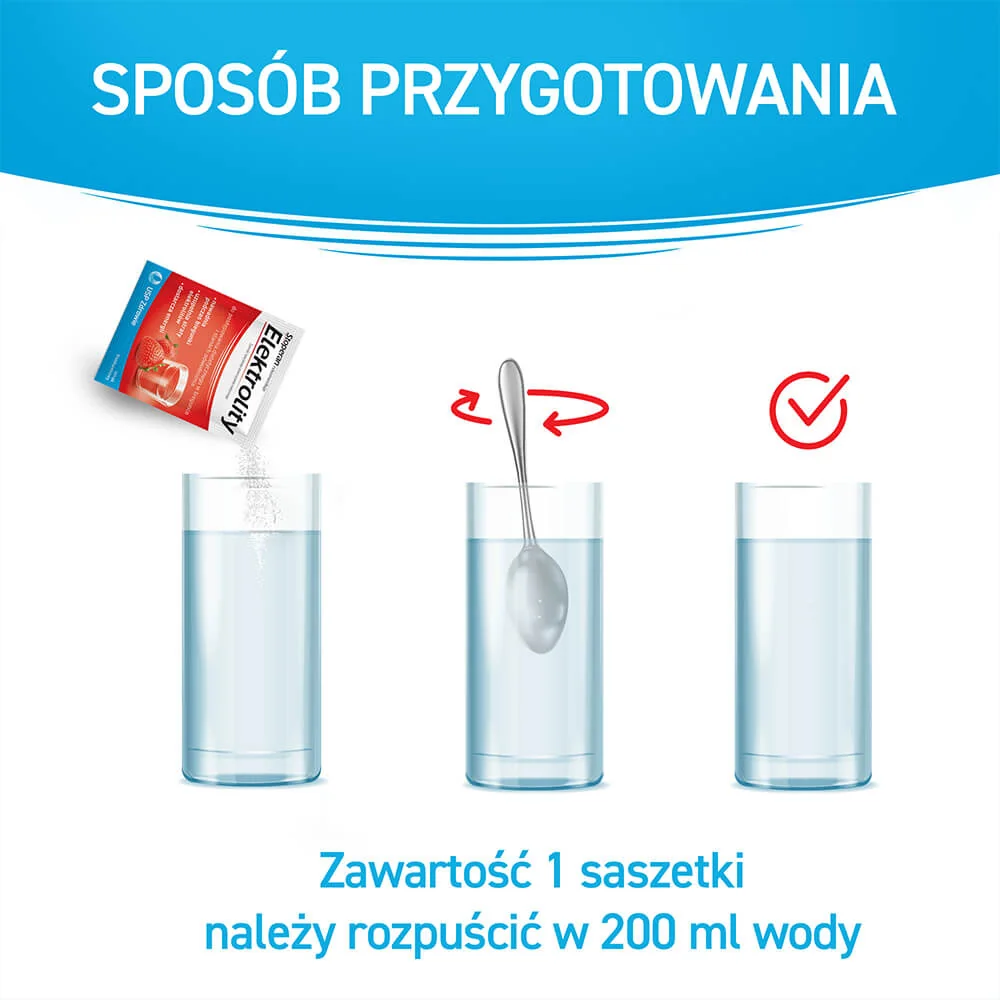 USP Zdrowie Elektrolity 7 saszetek o smaku truskawkowym