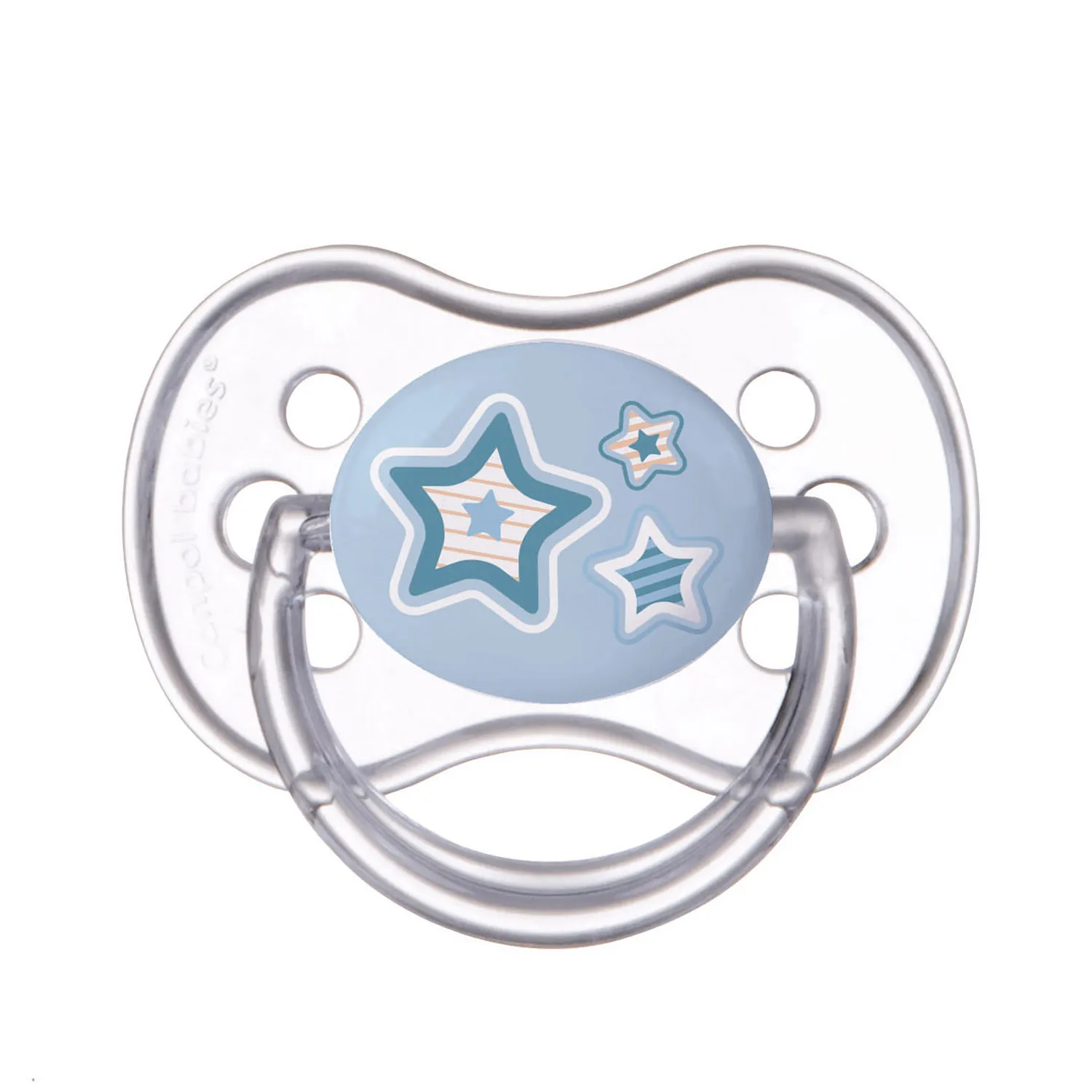 Canpol Babies, smoczek silikonowy, symetryczny, rozmiar A, po 18 miesiącu 22/582_blu, 1 sztuka 