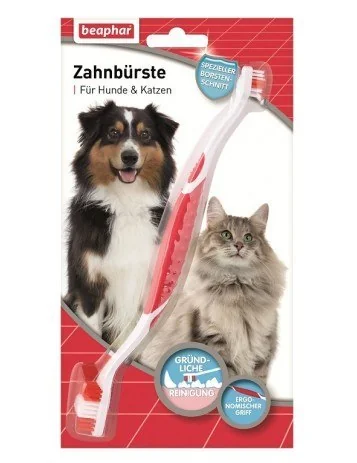 Beaphar Toothbrush szczoteczka do zębów dwugłowicowa, 1 sztuka