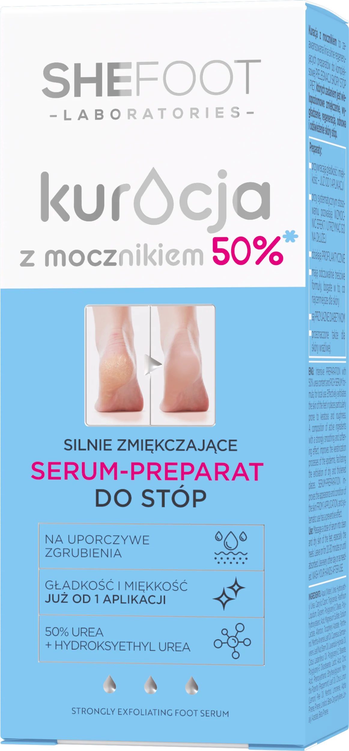 SheeFoot Kuracja z mocznikiem silnie zmiękczające serum-preparat 50% mocznika, 50 ml