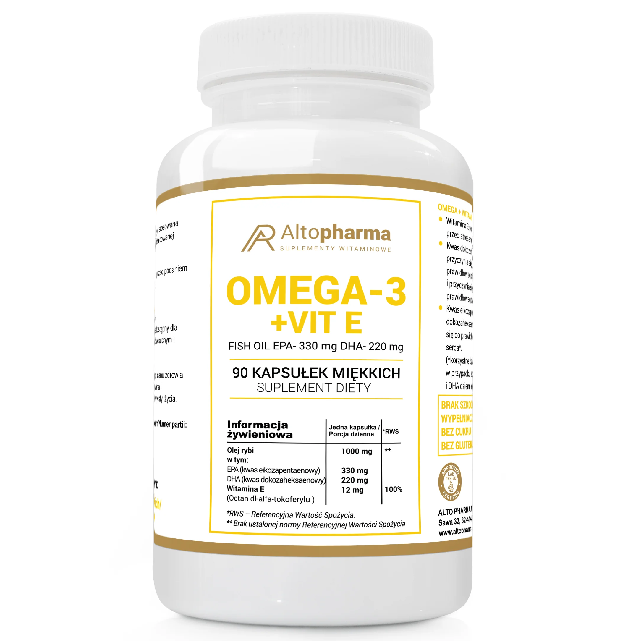 Altopharma Omega 3 + Vit E 90 kapsułek miękkich
