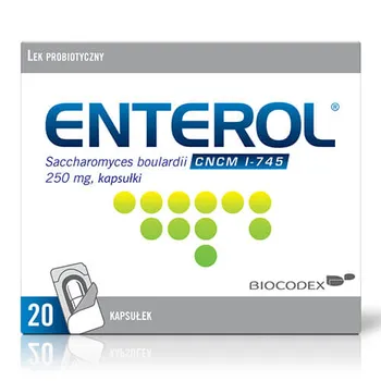 Enterol 250, probiotyczny lek przeciwbiegunkowy, 20 kapsułek 