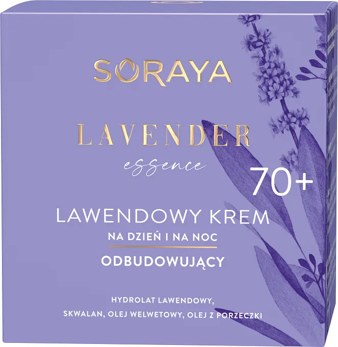 Soraya Lavender Essence lawendowy krem odbudowujący na dzień i na noc 70+, 50 ml
