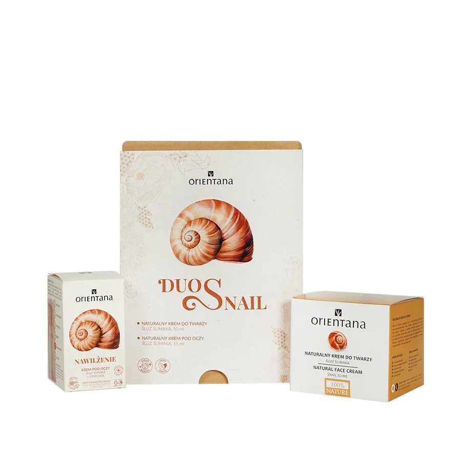 Orientana Duo Snail krem do twarzy śluz ślimaka, 50 ml +  krem pod oczy śluz ślimaka, 15 ml