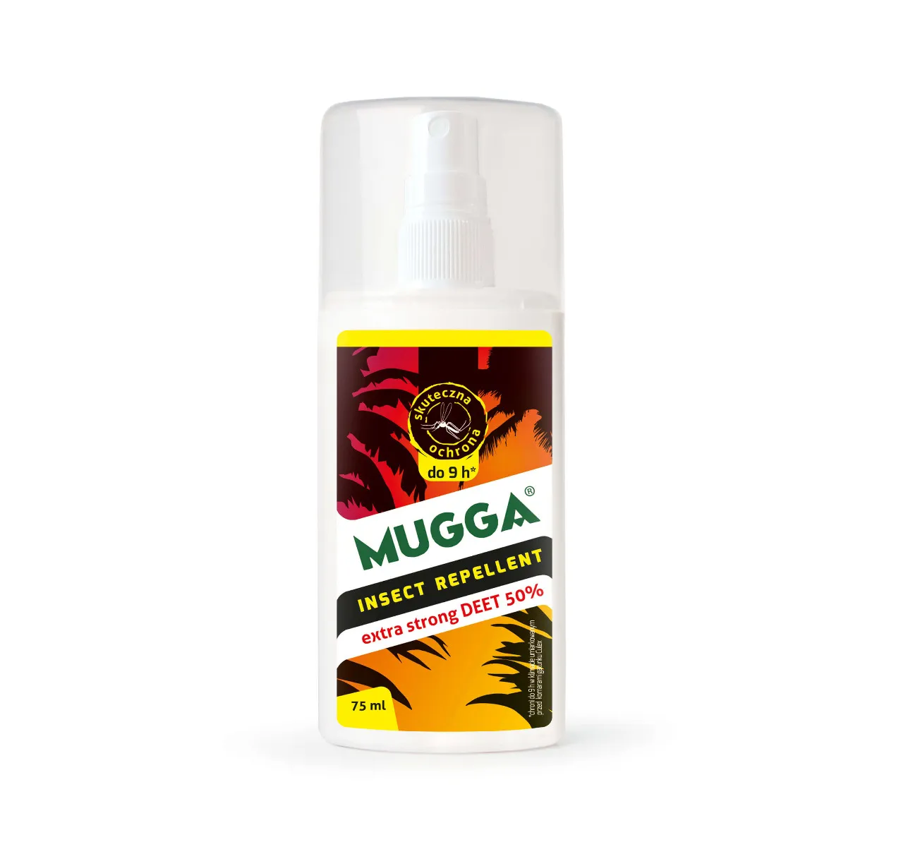 Mugga Strong Spray DEET 50%, spray przeciw komarom, kleszczom, 75 ml