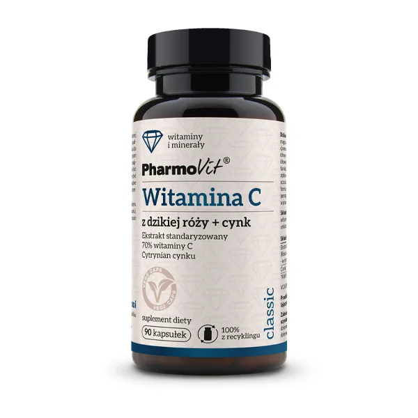 Pharmovit Classic witamina C z dzikiej róży + cynk 90 kapsułek