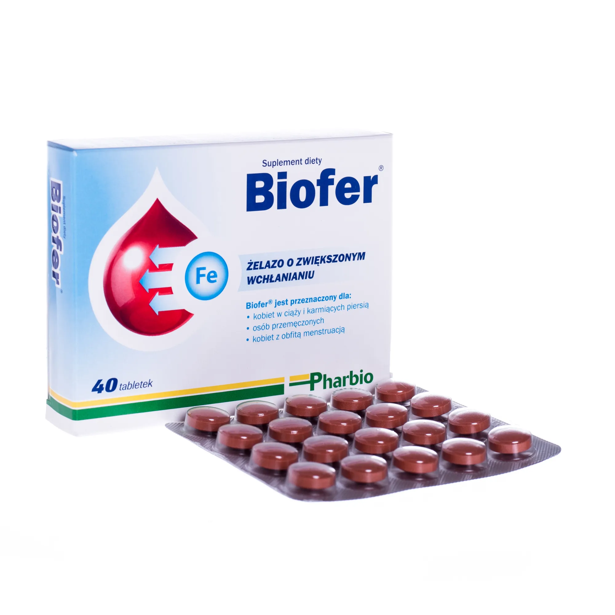 Biofer, suplement diety, 40 tabletek