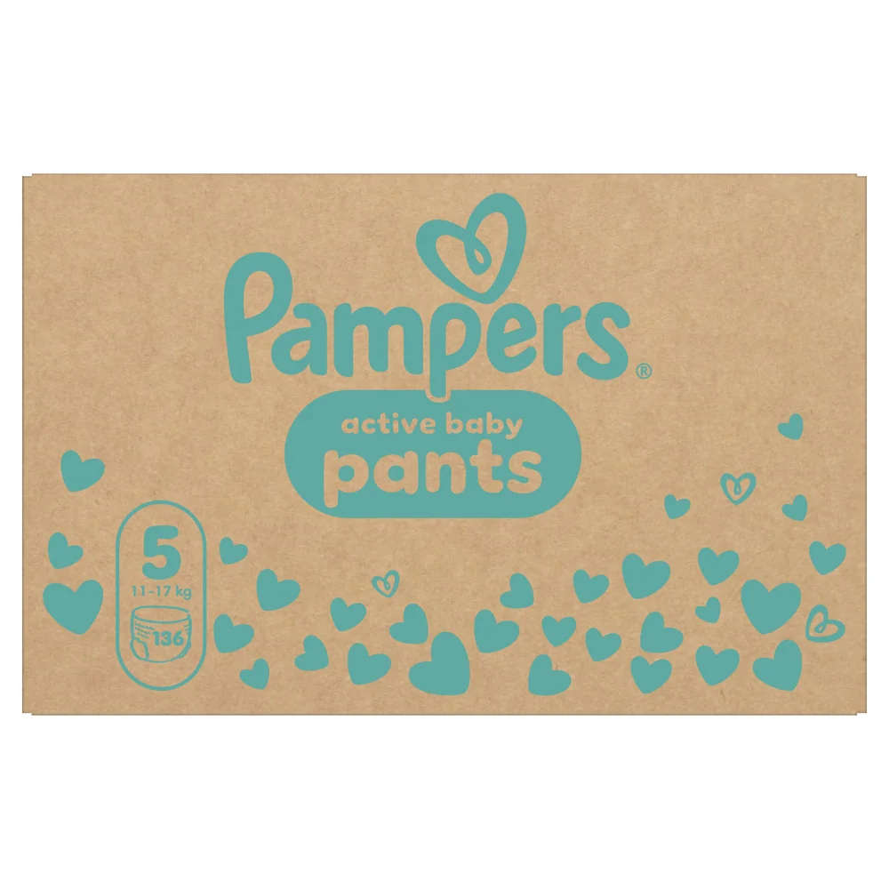 Pampers Active Baby Pants 5 pieluchomajtki, rozmiar 5, 11-17 kg, 136 sztuk