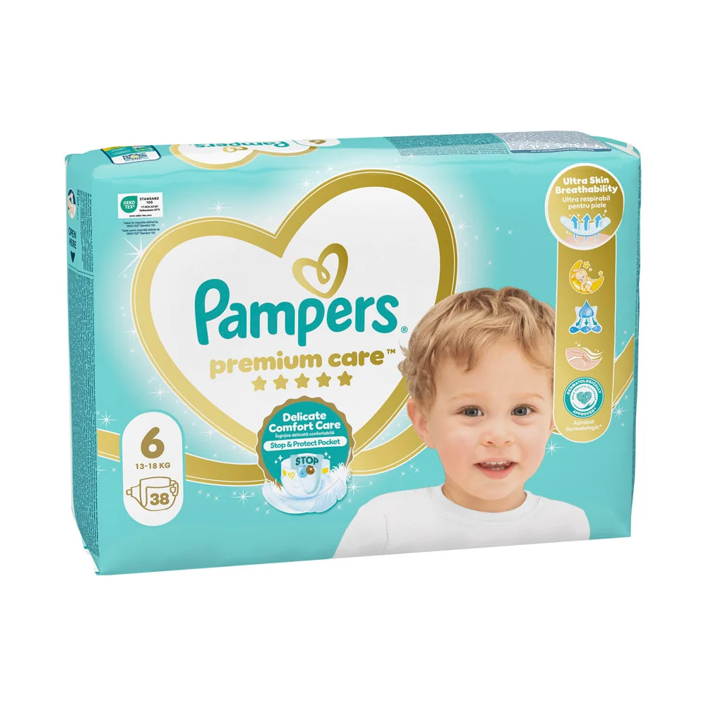 Pampers Premium Care pieluchy, rozmiar 6, 38 szt.