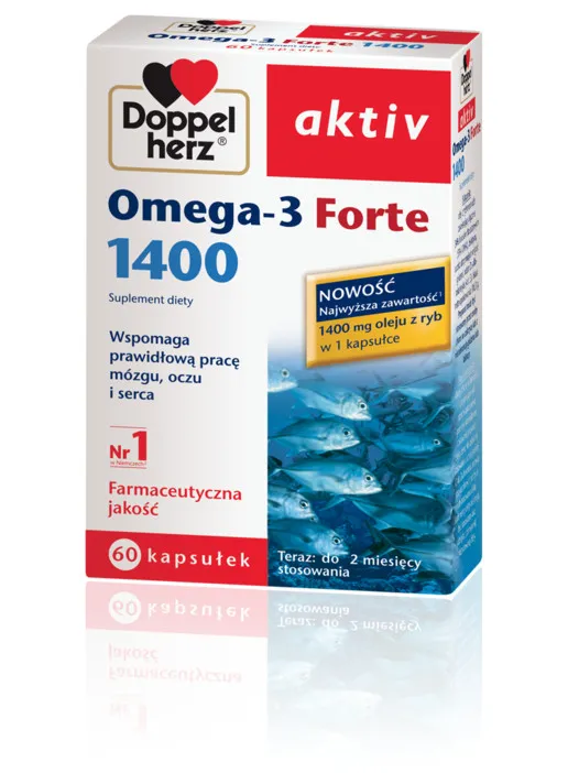 Doppelherz Aktiv Omega-3 Forte 1400, suplement diety, 60 kapsułek