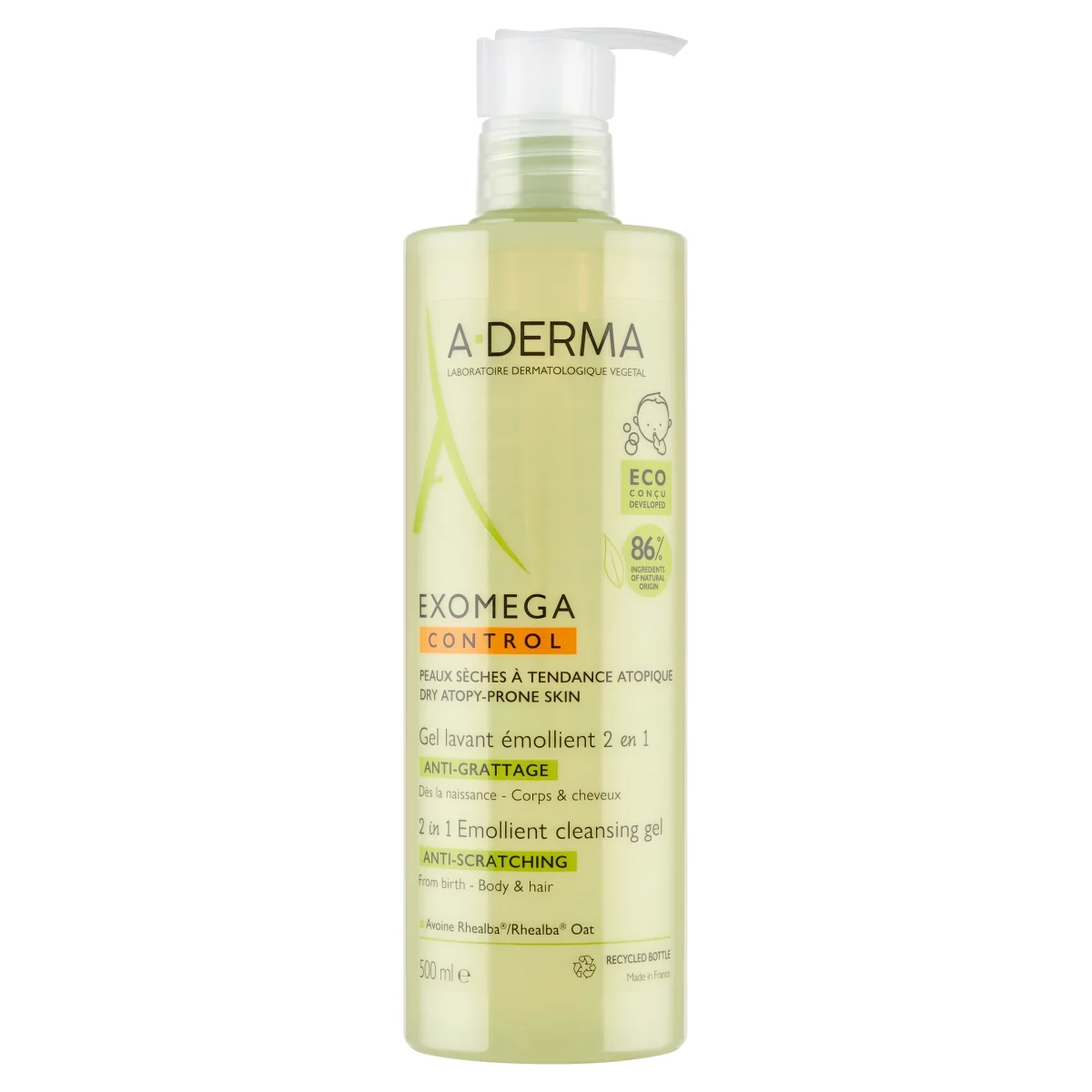 Aderma Exomega Control żel emolientowy 2 w 1, 500 ml
