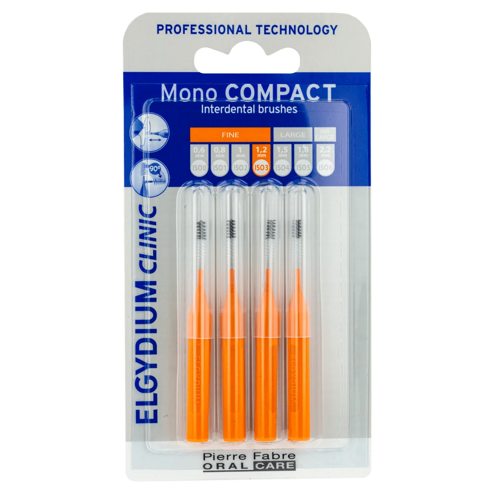 Elgydium Clinic Mono Compact szczoteczka międzyzębowa ISO 3 1,2 mm pomarańczowa, 4 szt.