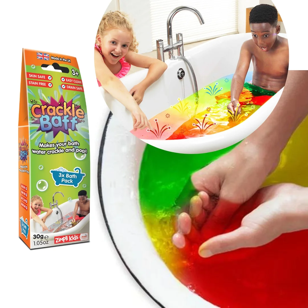 Zimpli Kids Crackle Baff Colours strzelający proszek do kąpieli, 3 kolory, 3 użycia