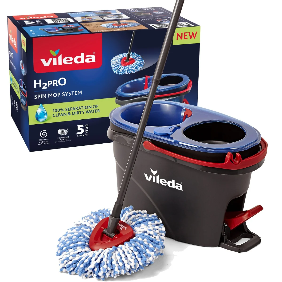 Vileda H2prO mop obrotowy z drążkiem + wiadro