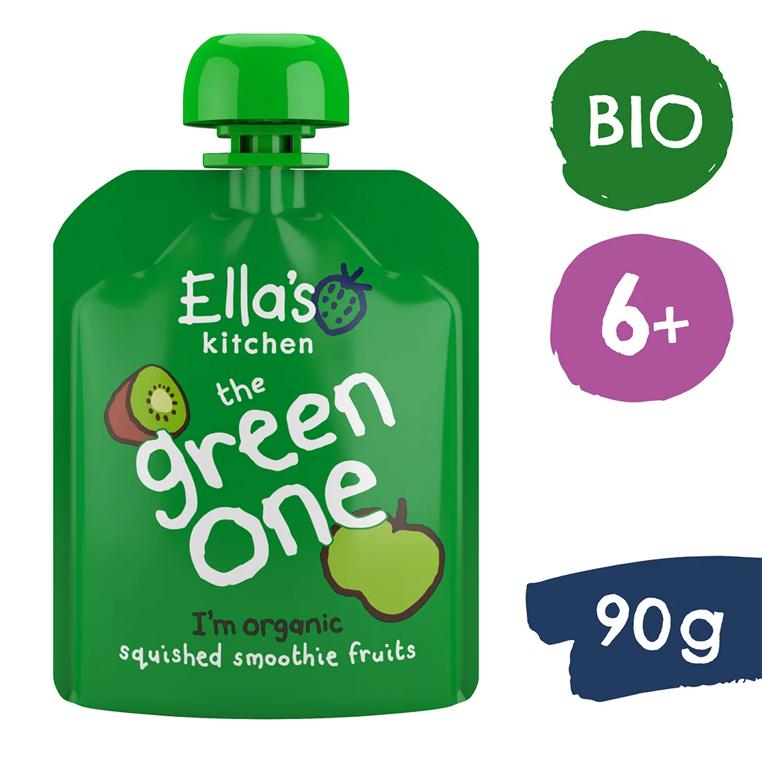 Ella's Kitchen BIO Green One kiwi z jabłkiem i bananem, 90 g