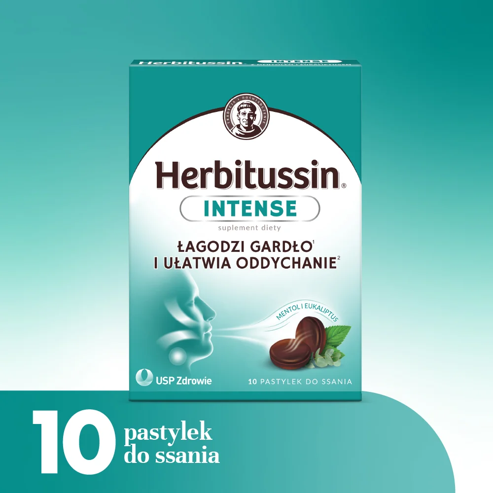 Herbitussin Intense 10 pastylek do ssania