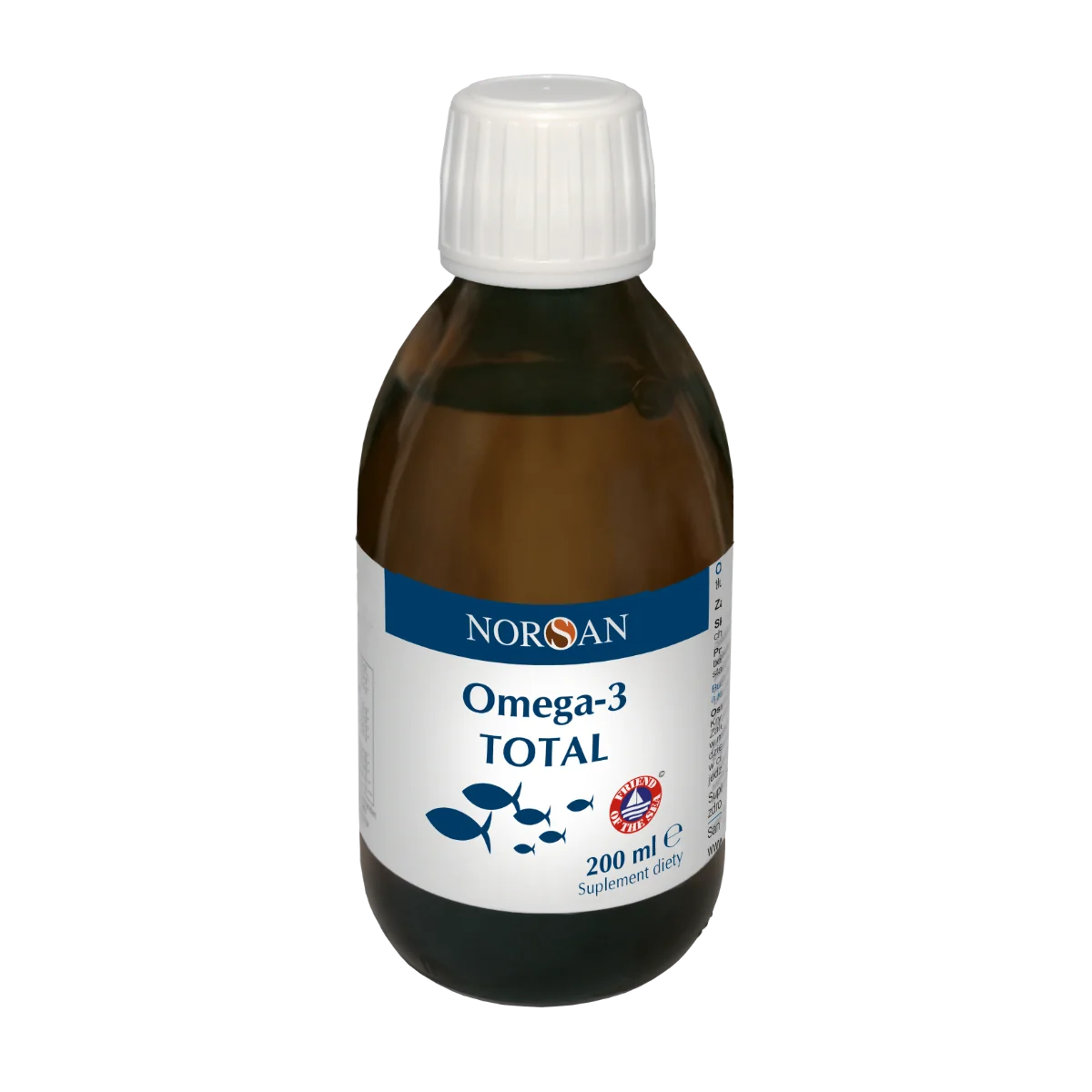 Norsan Omega-3 Total płynny olej rybny z witaminą D o smaku naturalnym, 200 ml