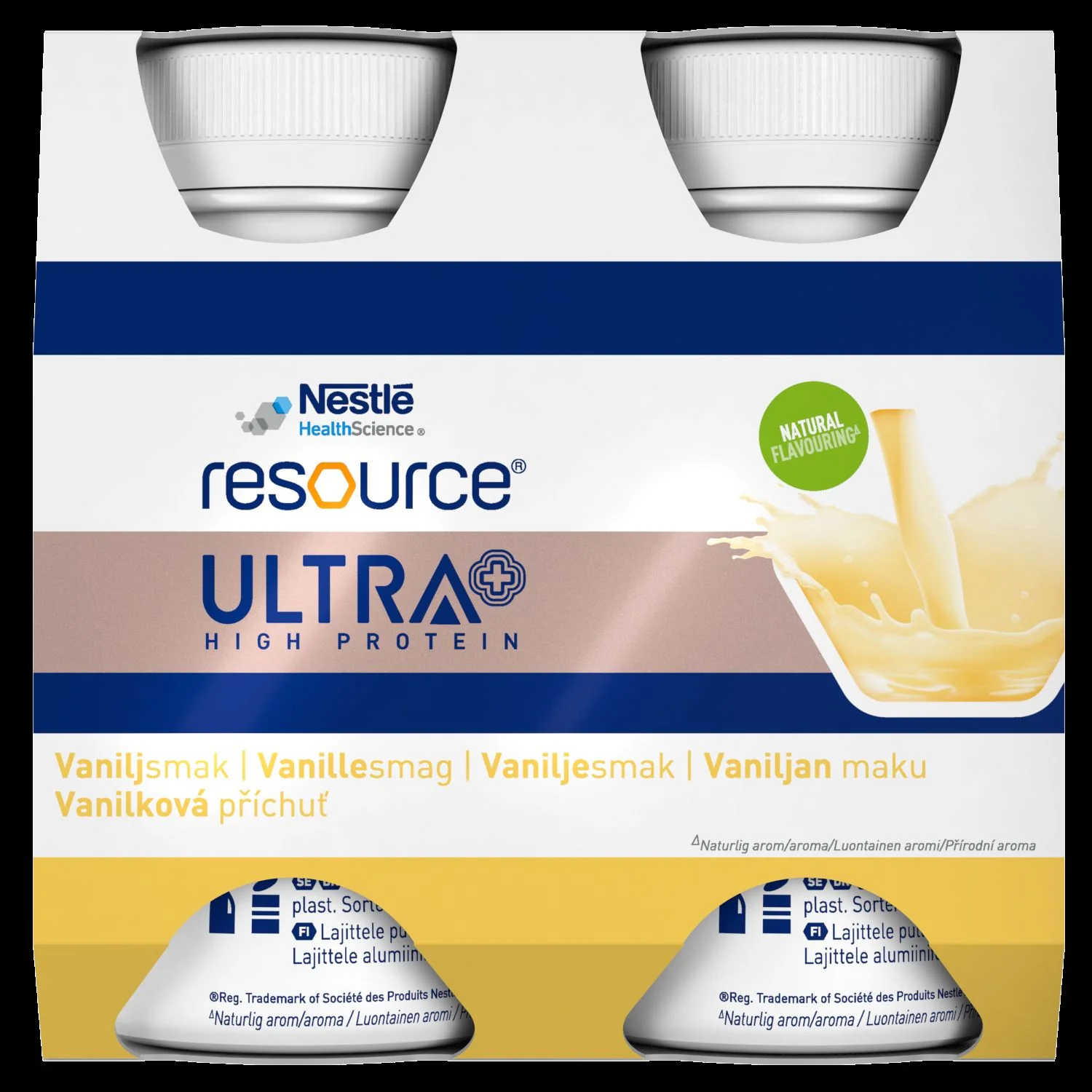 Nestlé Resource Ultra+ żywność specjalnego przeznaczenia smak waniliowy, 4 x 125 ml