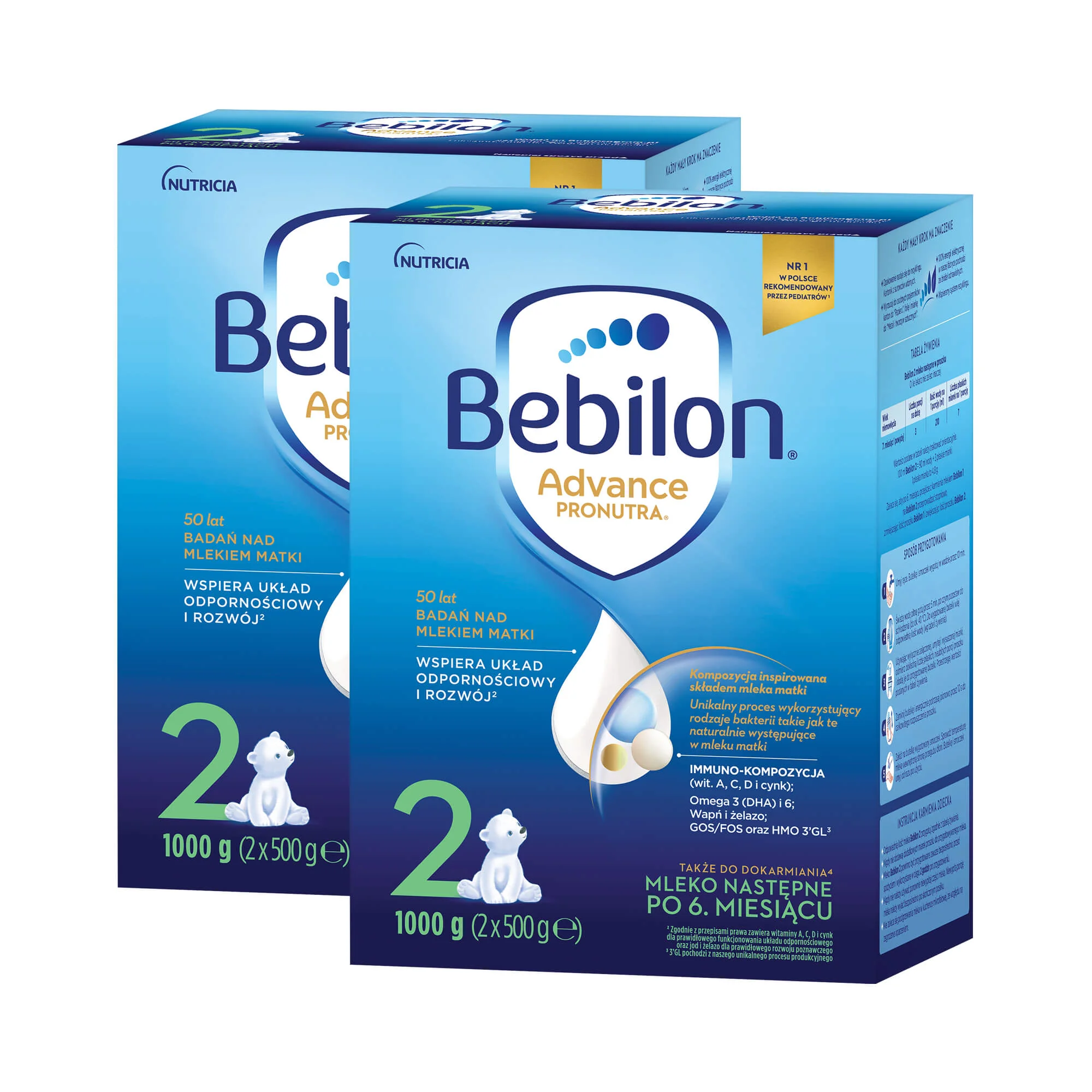 Bebilon 2 Advance Pronutra mleko następne po 6. miesiącu, 2 x  1000 g