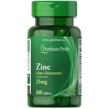 Puritan's Pride Cynk, 25 mg, suplement diety, 100 tabletek 