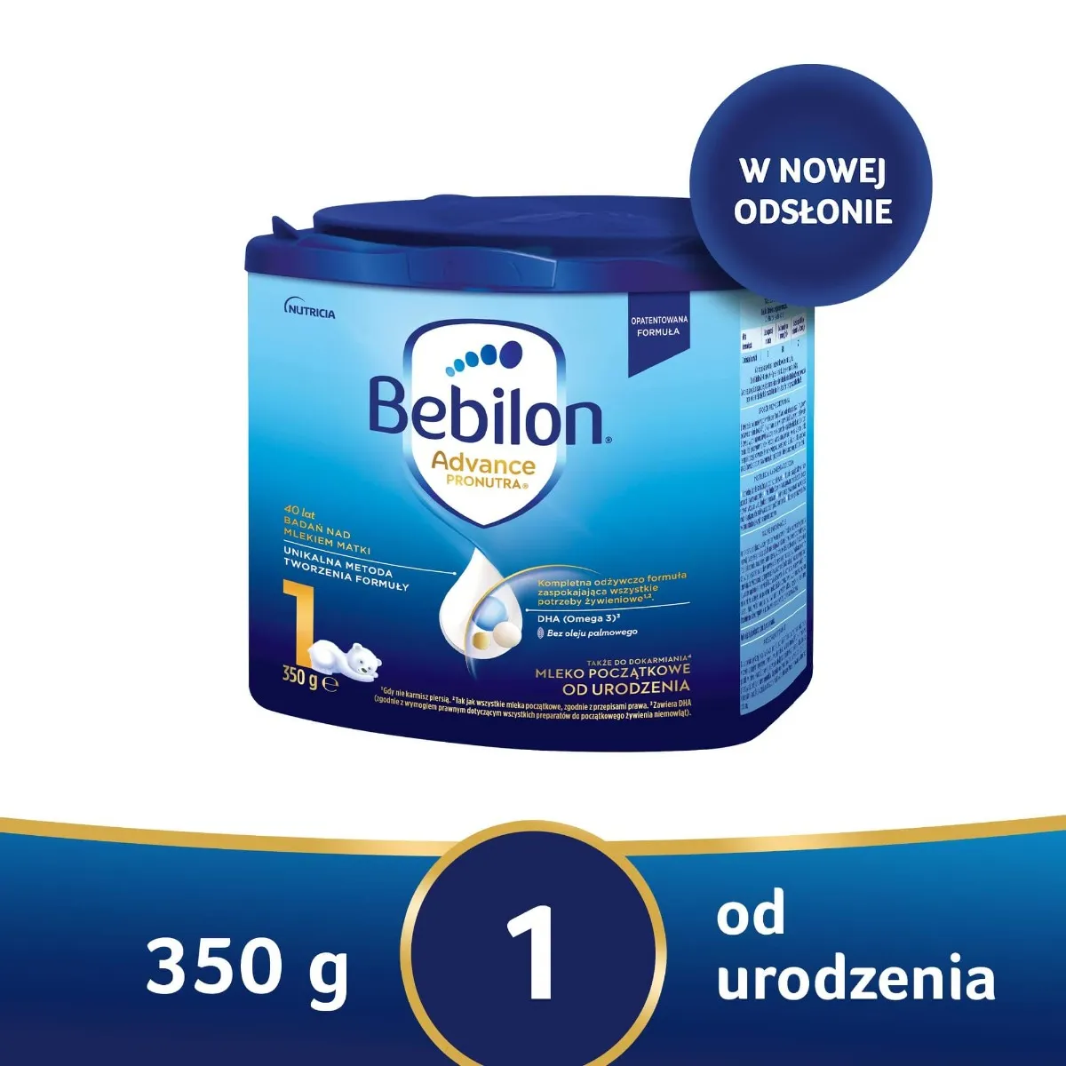 Bebilon z Pronutra 1. mleko początkowe dla niemowląt od urodzenia, 350 g