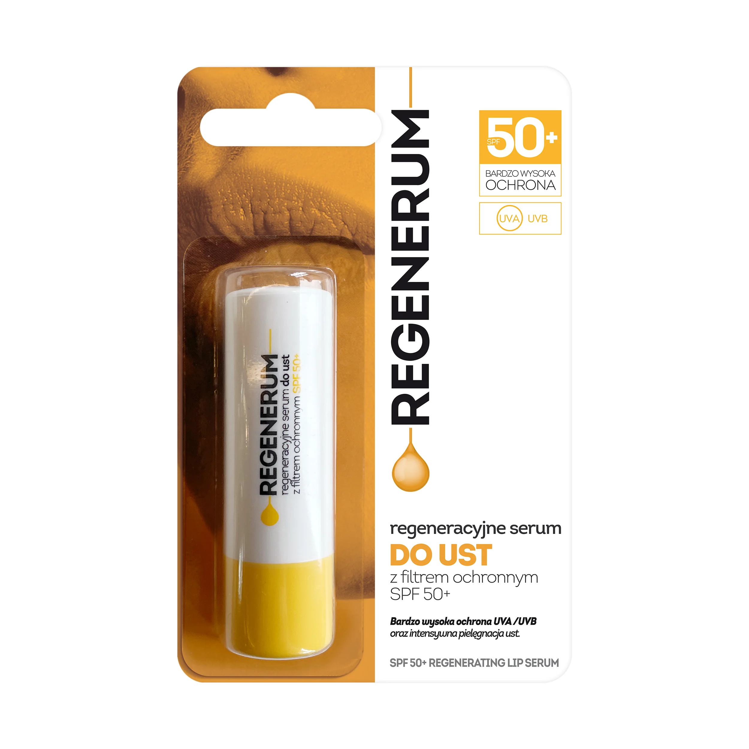 Regenerum regeneracyjne serum do ust z filtrem ochronnym SPF 50+, 5 g