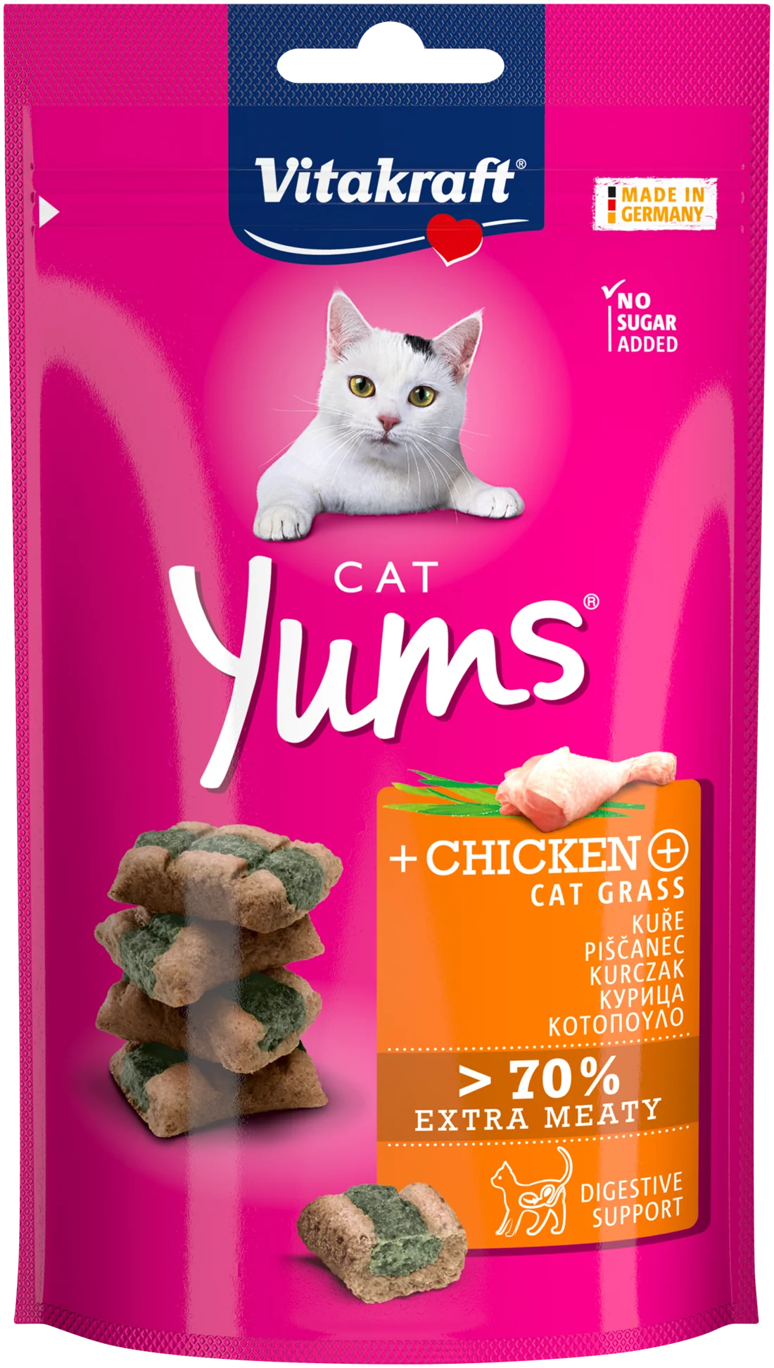 Vitakraft Cat Yums przysmak dla kota kurczak z kocią trawą, 40 g