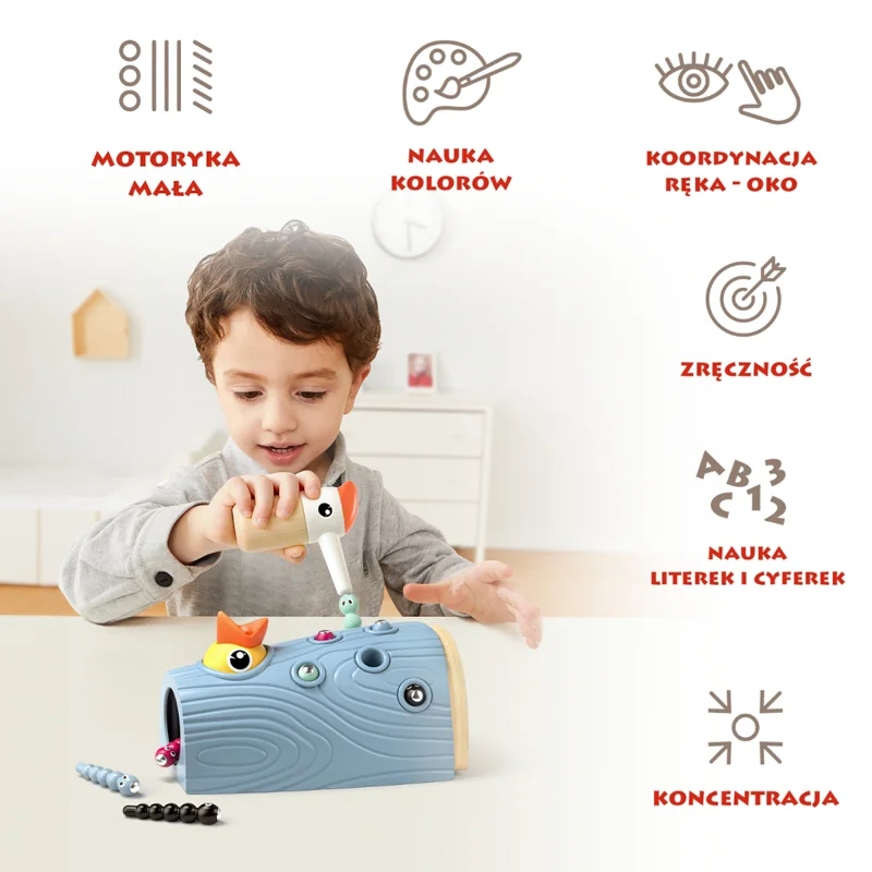 Top Bright Nakarm Ptaszka Złap Robaczka gra zręcznościowa 24 m+