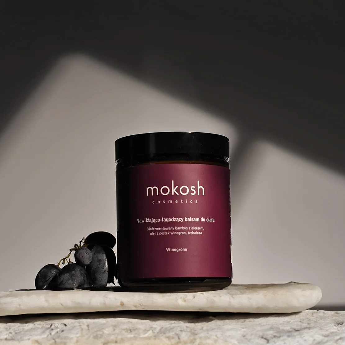 Mokosh nawilżająco-łagodzący balsam do ciała winogrono, 180 ml