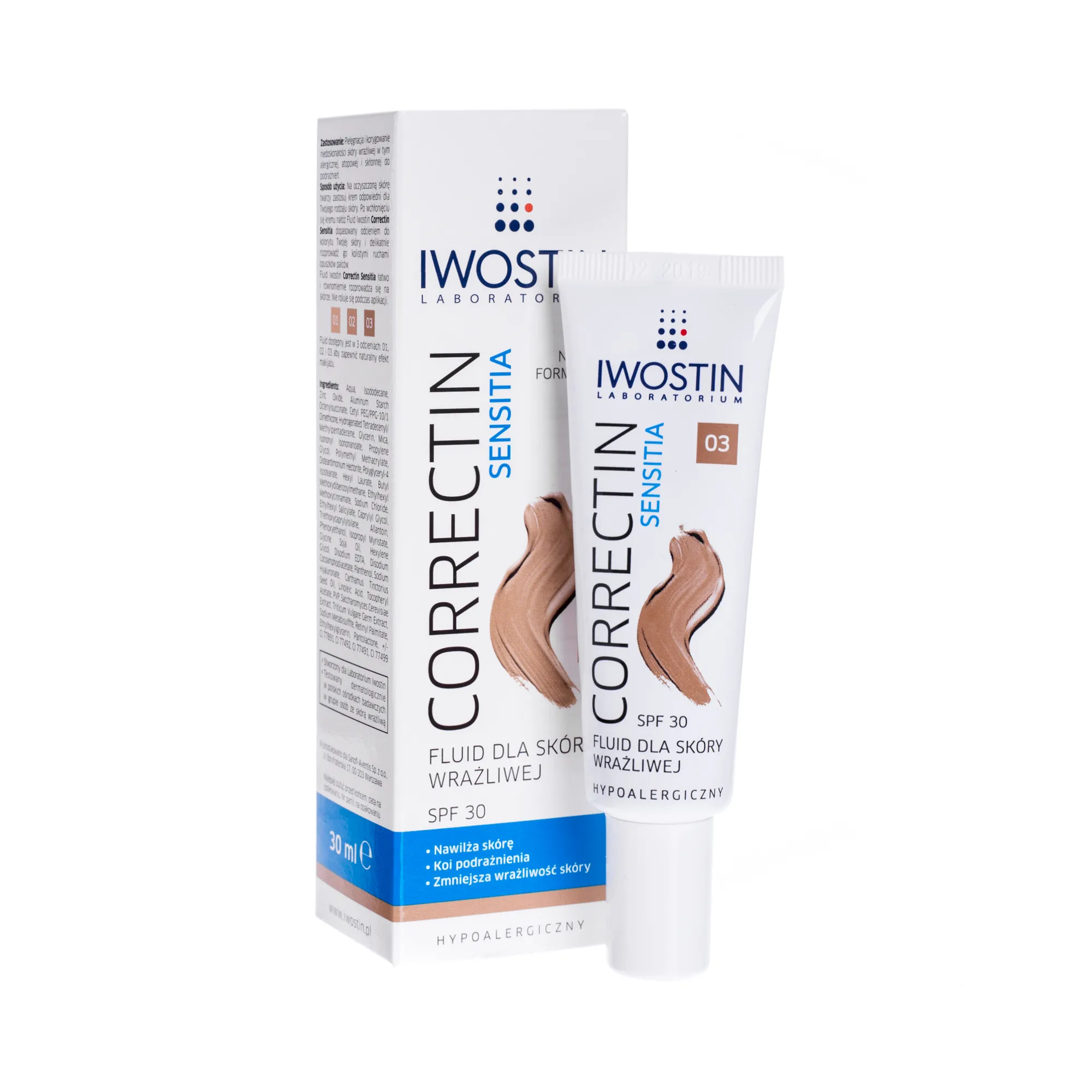 Iwostin Correctin Sensitia, fluid dla skóry wrażliwej 03, 30 ml 