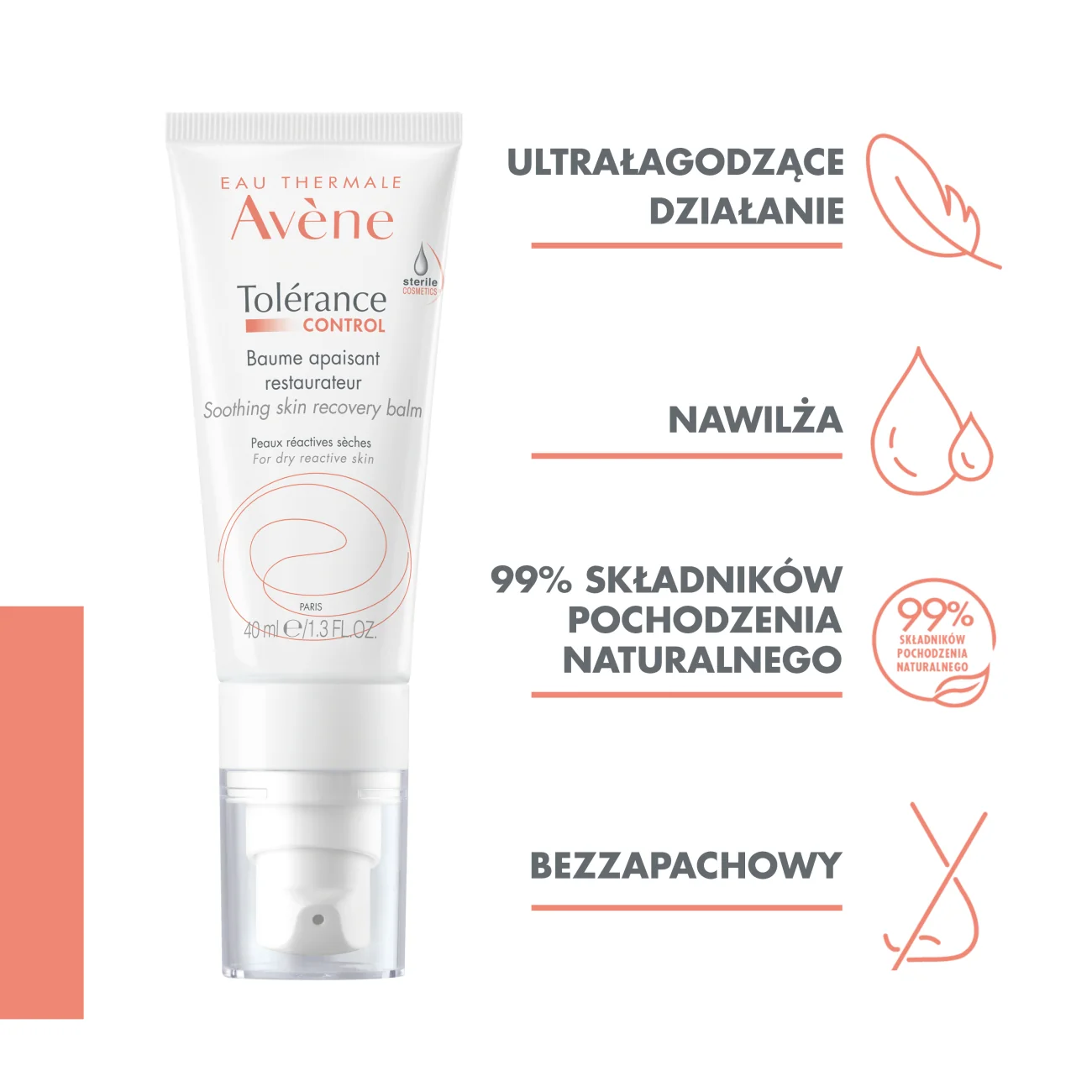 Avene Tolerance Control balsam łagodząco-regenerujący, 40 ml