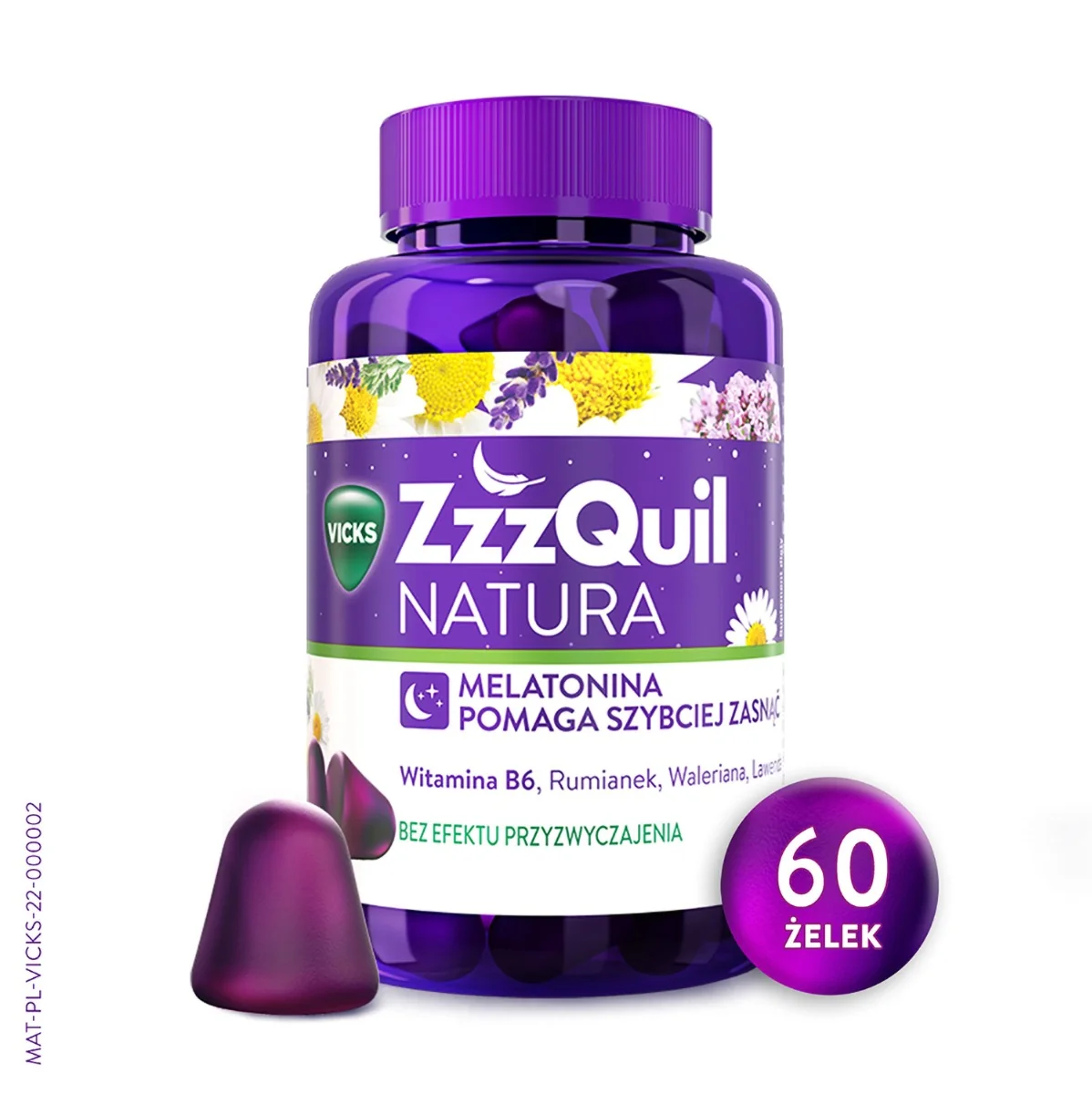 ZzzQuil Natura suplement diety, 60 żelków
