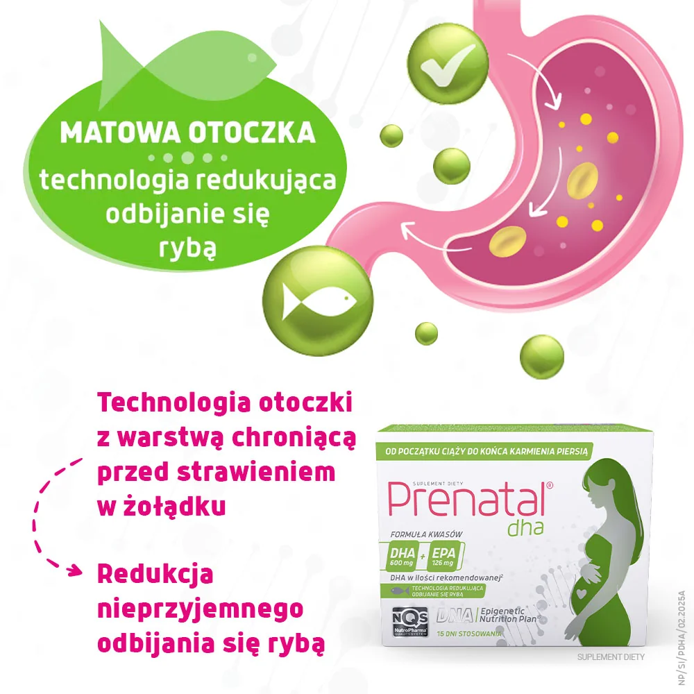 Prenatal DHA suplement diety, 30 kapsułek