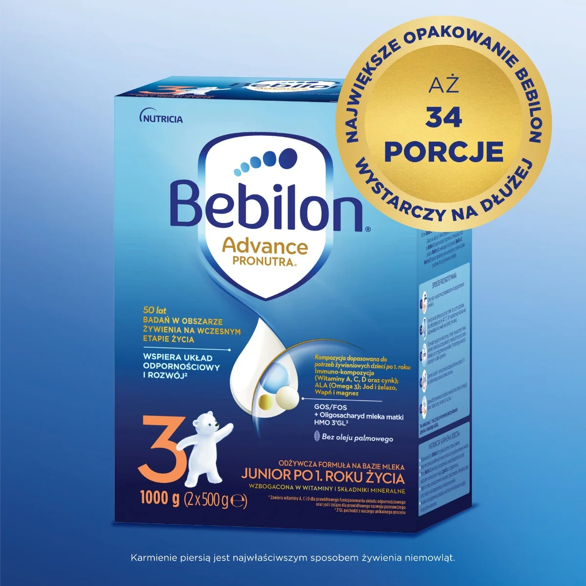 Bebilon 3 Advance Pronutra Junior mleko modyfikowane po 1. roku życia, 1000 g