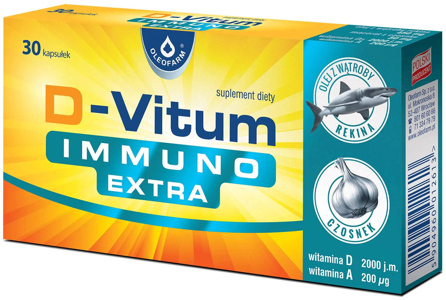 D-Vitum Immuno Extra, suplement diety, 30 kapsułek