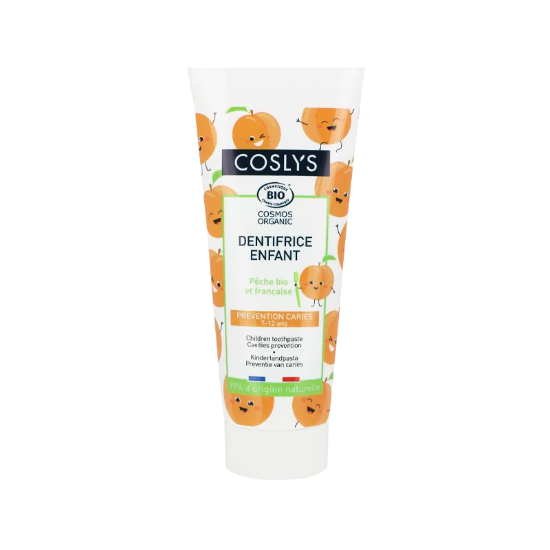 Coslys pasta do zębów dla dzieci zapobiegająca próchnicy brzoskwiniowa, 50 ml