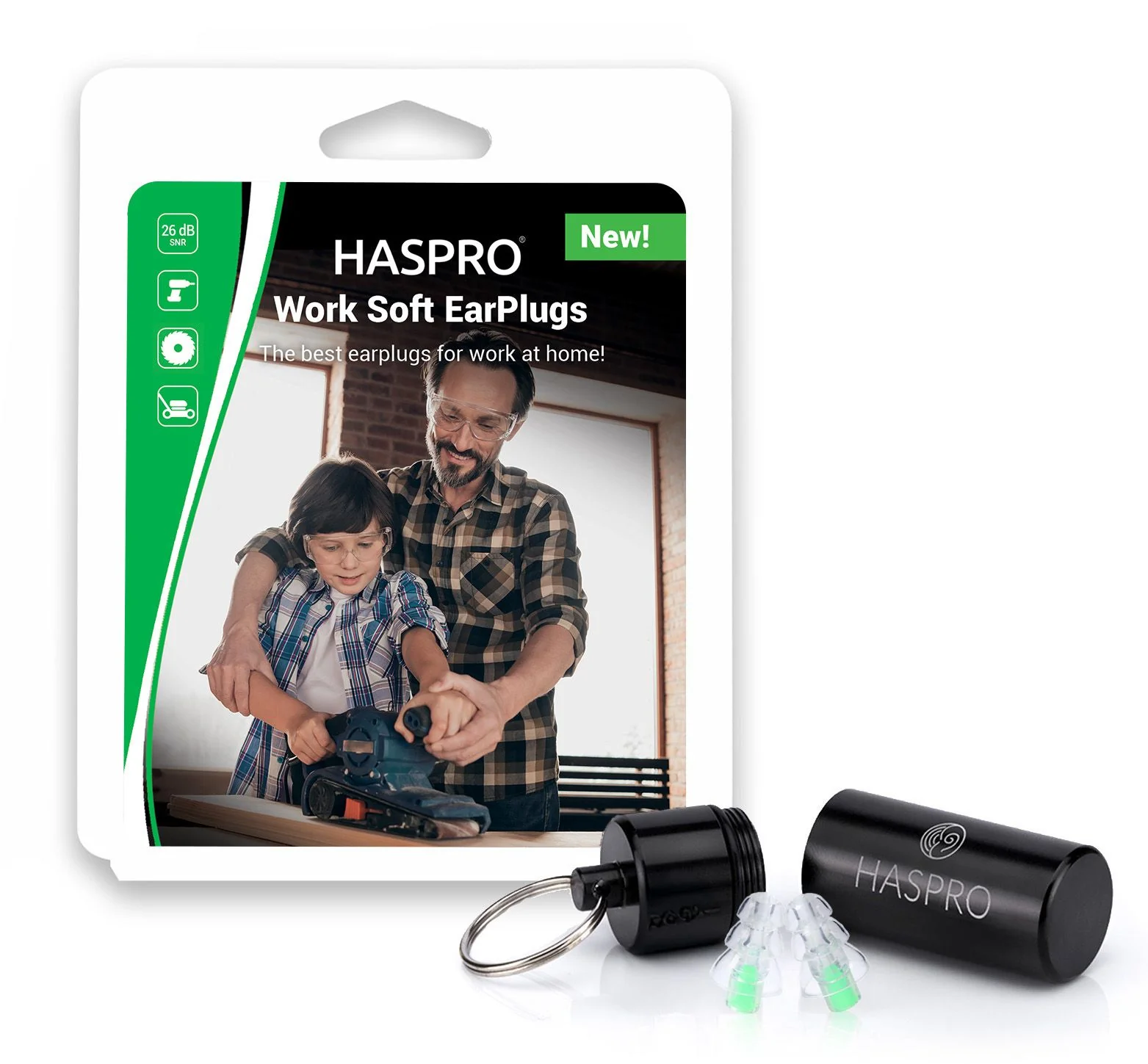 HASPRO Work Soft Universal Earplugs zatyczki do uszu, 1 para