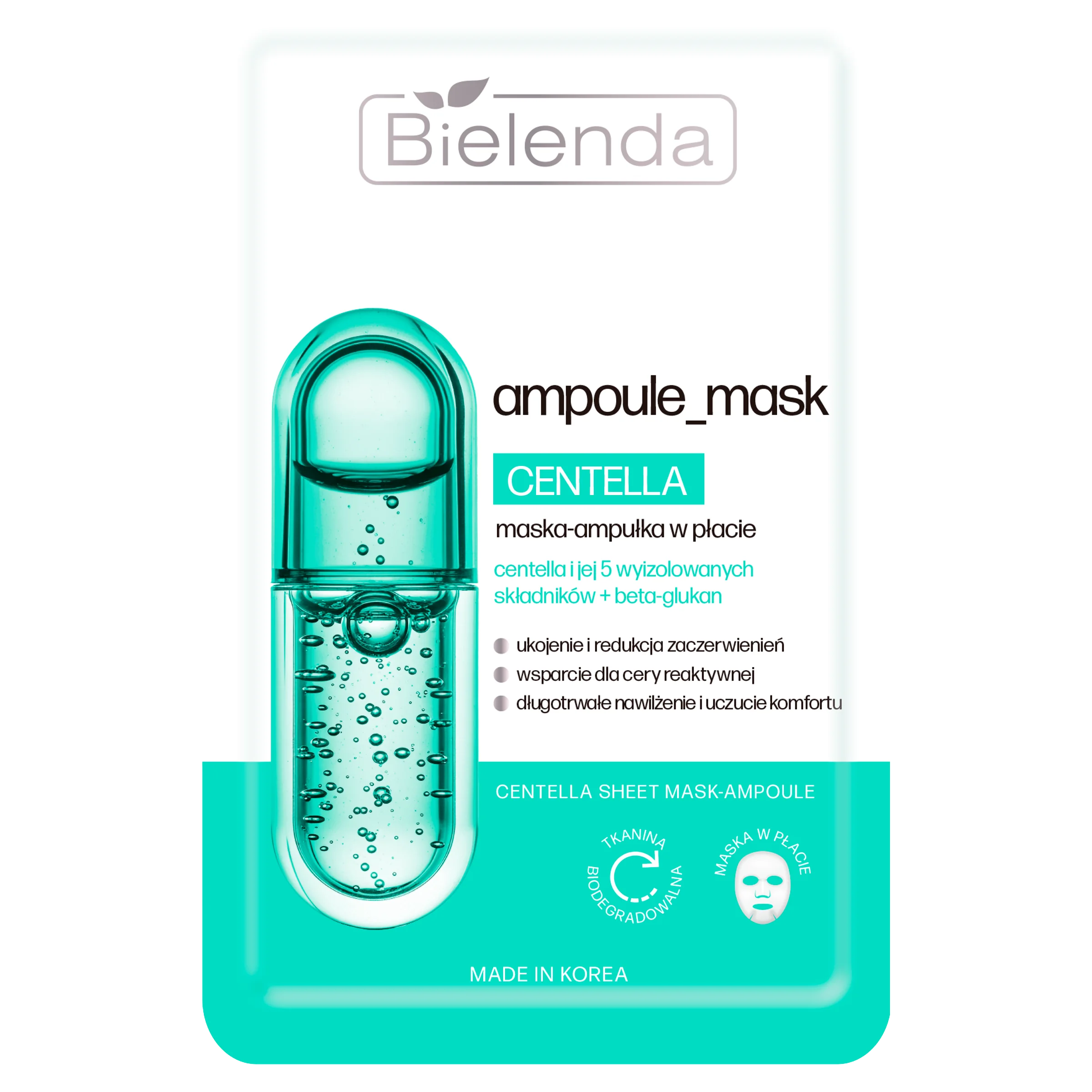 Bielenda Ampoule Mask Centella maska-ampułka w płacie, 1 sztuka