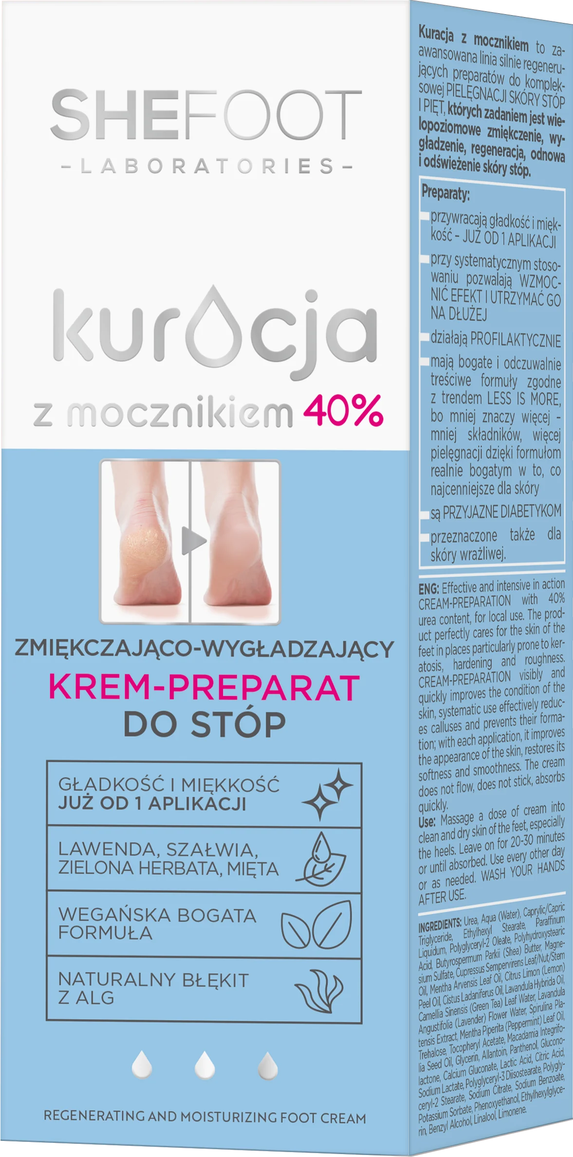 SheeFoot Kuracja z mocznikiem zmiękczająco-wygładzający krem-preparat do stóp - mocznik 40%, 75 ml