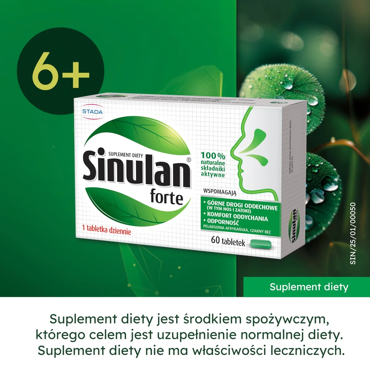Sinulan forte suplement diety, 60 tabletek