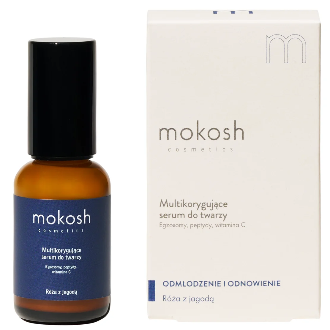 Mokosh multikorygujące serum do twarzy Róża z Jagodą, 30 ml